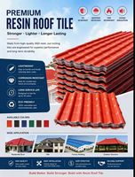 Tuiles de toit carrées en résine synthétique de style espagnol, anti-corrosion, légères, design bambou, ignifuges pour appartement, hôtel, villa