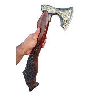 Hacha Ancha Profesional de Acero de Damasco Forjado, Grado DIY, con Espiga Plana, Hecha a Mano Personalizada, Mango de Madera de Palisandro, Funda de Cuero, para Camping, 1.5kg - Product Image 6