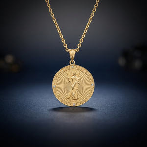 Pendentif Saint André en alliage de cuivre, zircon, plaqué argent rhodié, poli miroir, 21x30mm, bijoux religieux pour hommes et femmes - Product Image 3
