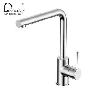 <span class=keywords><strong>Robinet</strong></span> d'évier de cuisine monotrou en laiton massif noir or rose - Product Image 3
