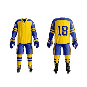 Uniforme de Hockey sobre Hielo Personalizado LONG MISSION INDUSTRY, Conjunto Blanco y Dorado con Impresión por Sublimación, Jersey Transpirable de Poliéster para Hombre, Uniforme de Equipo para Adultos - Product Image 3