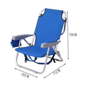 Personalizado Atacado Portátil Ajustável Outdoor Piscina Leve Metal Alumínio Folding Lounge Praia Camping Wearable Cadeiras