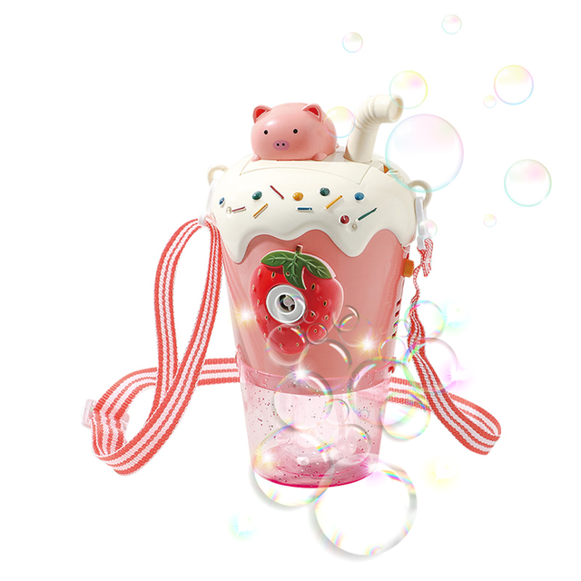 Hot Sale Plastic Milk Tea Cup Bubble Machine Automatic Electric Bubbles Maker Toy for Kid