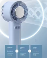 2024 Neuer Stil Tragbarer Sommer-Ventilator mit Drei Geschwindigkeiten, Wiederaufladbarem Akku und USB-Anschluss für Auto und Haushalt