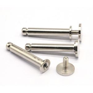 Suministro del fabricante: Nuevo diseño de piezas de torneado de hierro niquelado, tornillos macho-hembra de doble bloqueo con MOQ bajo para fijación de remaches - Product Image 1