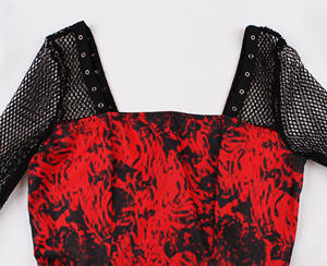 Maille manches longues <span class=keywords><strong>dentelle</strong></span> rétro robe femmes dames noir Rose <span class=keywords><strong>dessin</strong></span> balançoire Rockabilly robes robe de soirée - Product Image 3