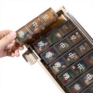 Boîte à médicaments grand format pour seniors, organiseur hebdomadaire de comprimés, portable, 21 compartiments, 28 compartiments, <span class=keywords><strong>matin</strong></span>, midi, <span class=keywords><strong>soir</strong></span>, stockage 7 jours - Product Image 1