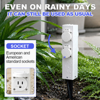 Mini socle électrique encastré au sol, étanche IP66 en acier inoxydable 304 avec 4 petites prises, adapté aux cours et aux jardins