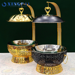 Équipement de Luxe pour Hôtels et Restaurants XINGPAI, Chauffe-Plat 8L Doré, Ensemble de Matériel de Buffet, Plat de Service Suspendu avec Couvercle - Product Image 3