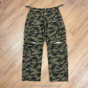 Pantalones de camuflaje cargo de trabajo con cremallera holgados y bolsillos multiusos con estampado completo personalizado OEM para hombres - Product Image 3