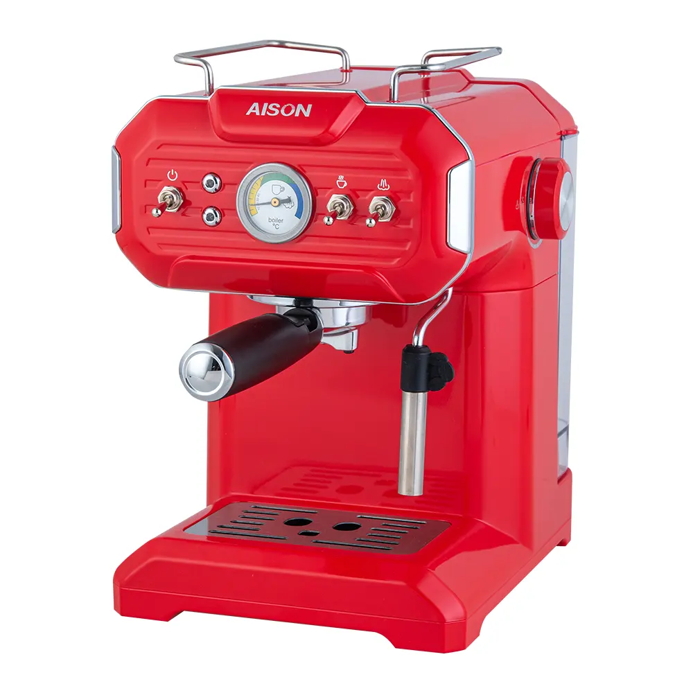 Nieuwe Retro Stijl Koffiezetapparaat Met Stoom 20 Bar Elektrische Espressomachine