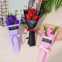Mini-bouquet de fleurs de savon parfumées en forme de roses, cadeau idéal pour la Fête des Mères et la Journée des Enseignants en Art Moderne, parfait pour les petites entreprises