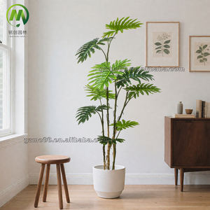 Plante artificielle de simulation naturelle avec des feuilles spéciales, philodendron selloum artificiel, bonsaï pour la décoration de la maison et du bureau - Product Image 2