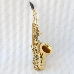 Saxophone soprano professionnel de haute qualité, embouchure en bakélite courbée, couleur or, <span class=keywords><strong>saxo</strong></span> soprano courbé - Product Image 1