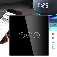 Smart Home Tuya/Ewelink Wifi Switch 1/2/3 Gang 2 Way Wall AU US Touch Light Switch LIVE Neutral Wire Fonctionne avec Alexa Google
