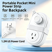 Station d'alimentation portable Blueshark Mini, matériau ABS, câble de 1,5 m, sangle en silicone pour la gestion des câbles, 2 prises AC, 2 ports USB, 1 port USB-C