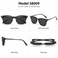 Montures optiques en acier et TR avec clip pour lunettes de soleil, montures de lunettes fournies avec des verres polarisés TAC
