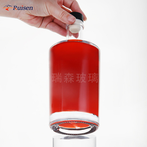Bouteille de vin au design unique et de forme irrégulière, contenants pour <span class=keywords><strong>alcool</strong></span>, spiritueux, tequila, emballage en verre transparent - Product Image 4