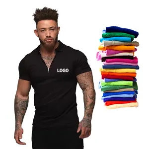 Camiseta de estilo comprimida para hombre, Polo personalizado con logotipo bordado 3D, transpirable, ropa informal de uso diario, OEM