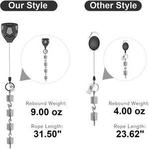 헤비 듀티 개폐식 키 체인 복근 벨트 배지 클립 릴 ID 카드 홀더 견인기 31.5 인치 스틸 코드 낚시 액세서리