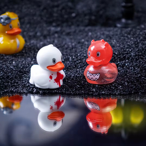Petites figurines d'animaux en résine, 6 styles, mini canards en résine, jouets miniatures, décorations artisanales en résine pour Halloween, ornements DIY - Product Image 4