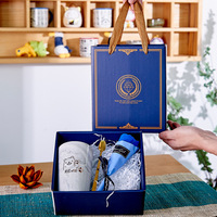 Coffret Cadeau Logo Personnalisé Luxe Tasse Céramique et Serviette Combo pour Faveurs Mariage Demande Demoiselle d'Honneur et Événements d'Entreprise