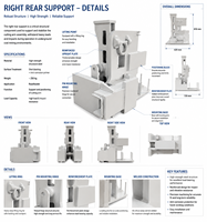 Support arrière droit robuste de grande taille, usinage CNC, pièce en acier structurel sur mesure, OEM