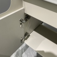Meuble-lavabo mural WJL en acier inoxydable de haute qualité, étanche, avec lavabo en céramique et miroir éclairé