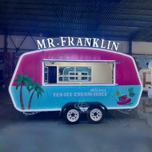 รถพ่วงครัวเคลื่อนที่ ตู้ขายอาหารริมทาง รถเข็นขายอาหารขนาดเล็กบนล้อ รถเข็นขายอาหารเคลื่อนที่สำหรับพ่อค้าแม่ค้าริมทาง - Product Image 2