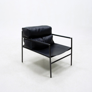 Modern Leisure Chair for Living Room Home Coffee Shop Single Lounge Chair Furniture Metal <b>Frame</b> Arm Chairs Saddle Leather Seat - Product Image 4