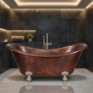 Baignoire autoportante avec pieds en forme de griffes, design antique en cuivre, baignoire de luxe avec pieds en forme de griffes - Indian Home Crafts - Product Image 1