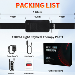 Vải linh hoạt liệu pháp ánh sáng đỏ thắt lưng bọc 120 Đèn LED để giảm đau cơ bắp - Product Image 6