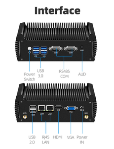 Mini PC sans ventilateur HelorPC, <span class=keywords><strong>Intel</strong></span> <span class=keywords><strong>Core</strong></span> I3 I5, double RJ45 Gigabit LAN, double RS232 RS485 COM, PC industriel Linux, ordinateur de bureau - Product Image 5
