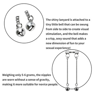 FRRK 1 Par de Pinzas Metálicas para Pechos con Cadena y Campana, Pinzas para Pezones, Juego Sexual para Adultos, Bondage, Juguetes Sexuales BDSM - Product Image 6