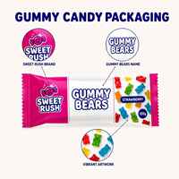 Bolsa de Embalaje Personalizada al por Mayor con Logotipo, Impresa Digitalmente, de Grado Alimenticio, para Gomitas, Chocolate y Barras de Caramelo