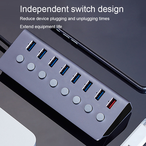 8 Ports USB 3.0 Splitter 7 Port <span class=keywords><strong>Ordinateur</strong></span> HUB USB Prolongée 1 Port Rapide <span class=keywords><strong>De</strong></span> Charge AdapterAluminum Alliage - Product Image 4