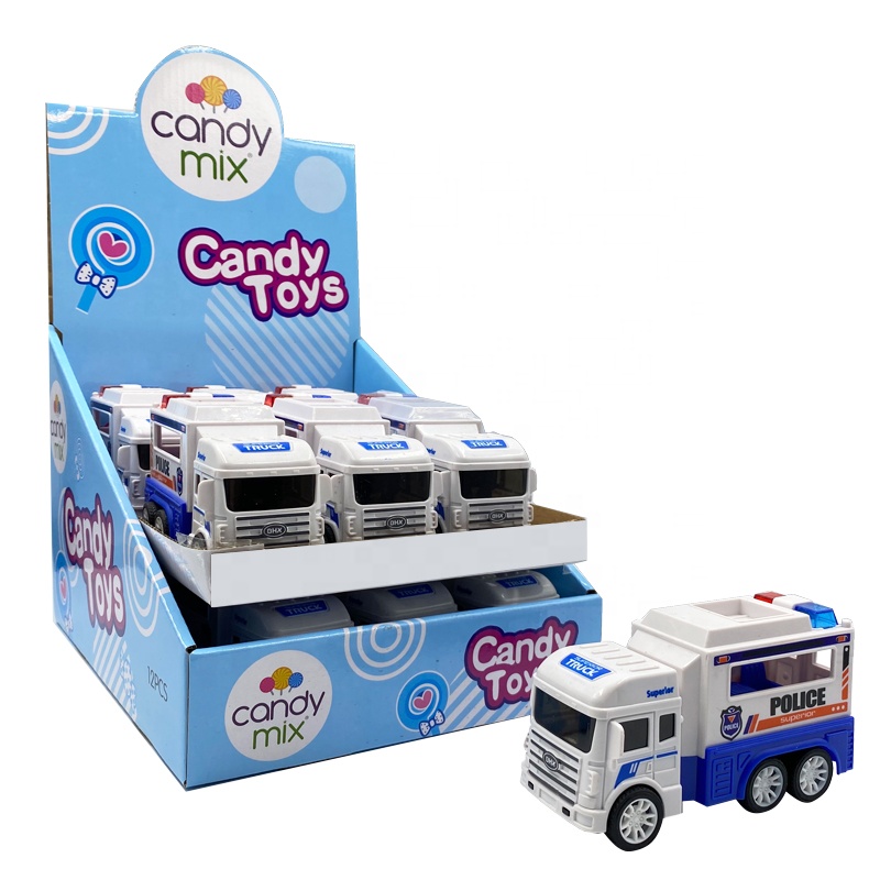 Новое поступление, высококачественный инерционный полицейский автомобиль из АБС-пластика, игрушка с конфетами для детей