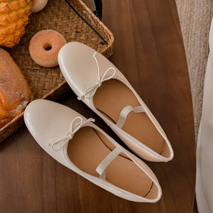 Xinzirain scarpe da ballo da donna personalizzate di alta qualità in morbida pelle di pecora Mary Janes ballerine con Logo personalizzato piatto - Product Image 5