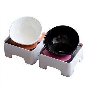Comedero y Mesa de Comedor Ajustables de Cerámica para Perros, Diseño <span class=keywords><strong>Bulldog</strong></span> Francés, Ergonómico para la Columna Cervical - Product Image 1