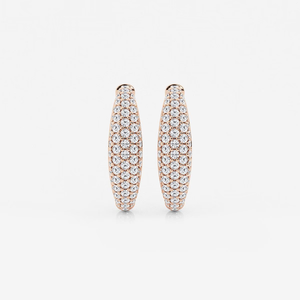 Boucles d'oreilles manchette élégantes et modernes en diamant de laboratoire rond de 3/4 carats pour le quotidien et les occasions spéciales - Product Image 1