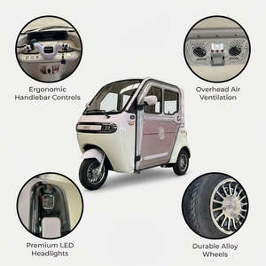 <span class=keywords><strong>Triciclo</strong></span> Eléctrico Compacto de Baja Velocidad Fabricado en China, 60V, Cerrado, Dos Puertas, Tres Plazas, Motor sin Escobillas, Batería de Plomo-Ácido, 800W/1000W - Product Image 5