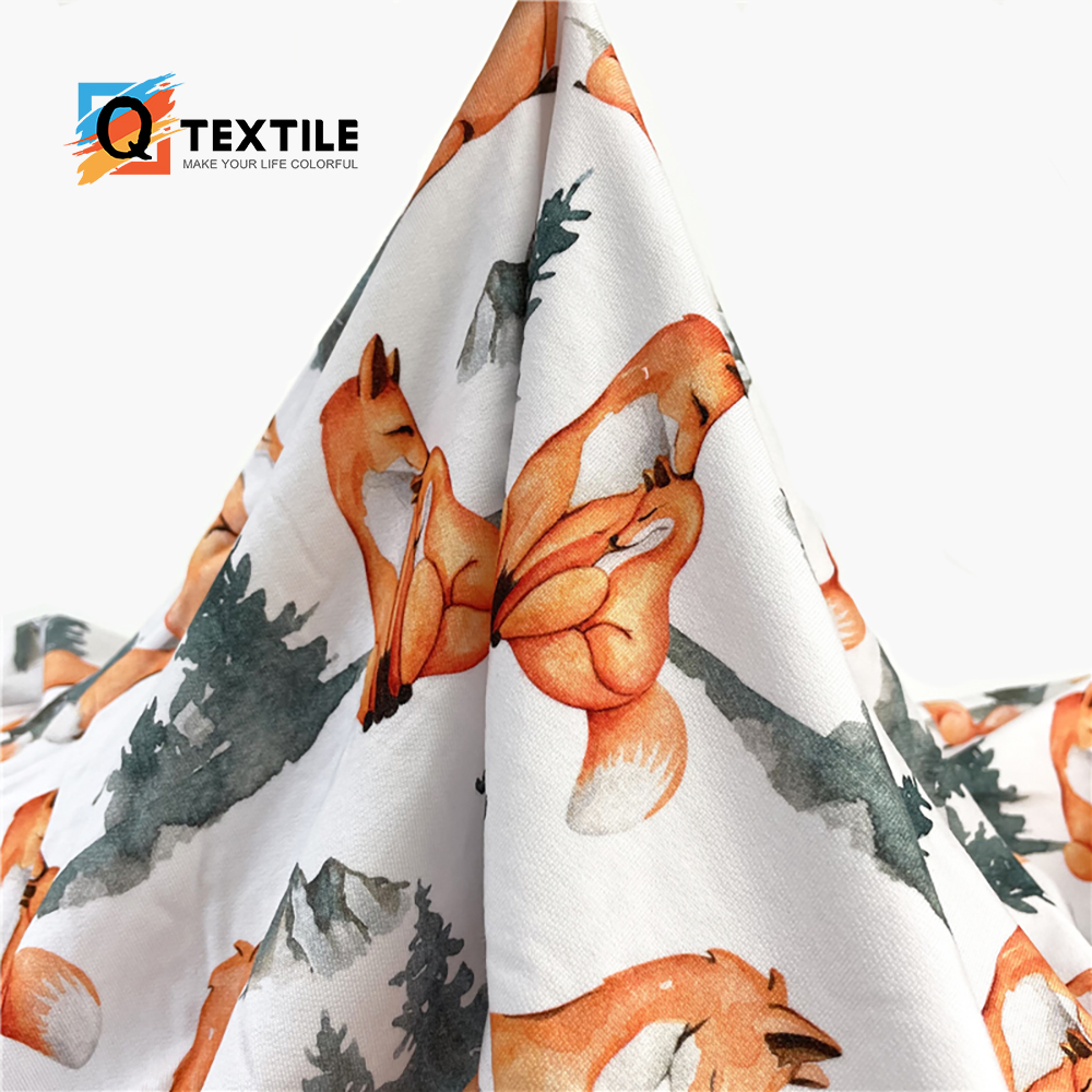 Custom Digital Print Bamboo Fiber Fabric for Baby Clothing