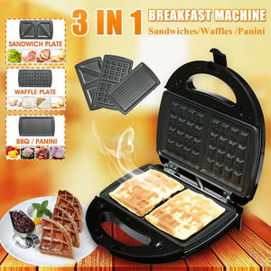 Beeman 3 en 1 Sandwich Breakfast Maker Venta al por mayor Round Mini Waffle Maker Machine <span class=keywords><strong>para</strong></span> el desayuno Waffle Pancake Maker eléctrico - Product Image 5