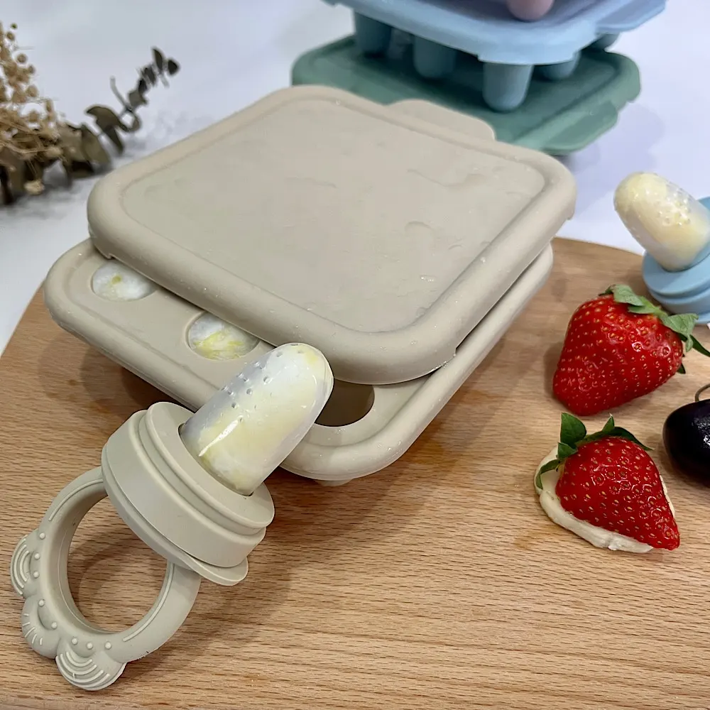 Silicone bocconcino congelatore vassoio per dentizione latte materno ghiacciolo stampo per la frutta del bambino cibo mangiatoia vassoio