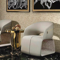 Canapé italien de luxe en cuir simple imprimé léopard léger design contemporain personnalisé pour les loisirs salon appartements