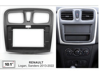 Autoradio Android 10,1 pouces avec GPS, navigation, radio, cadre de tableau de bord, console, garniture de façade compatible avec Renault Sandero Logan