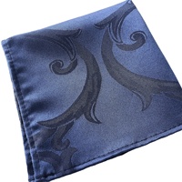 Serviettes de table en tissu polyester jacquard damassé bleu marine pour restaurants