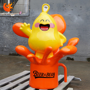 Ba chiều cửa đầu nhà hàng trang trí hình ảnh hoạt hình điêu khắc của sợi thủy tinh bia nhựa thủ công - Product Image 1