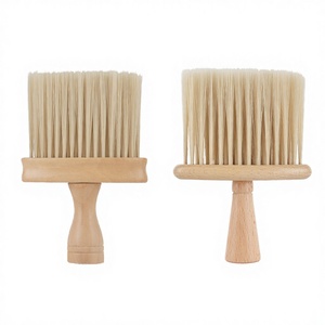 Salon Barber Soft Bristle Neck Face Duster <b>Round</b> Hair Cutting Cleaner <b>Brush</b> with Plastic Handle for Commercial Use - Product Image 4