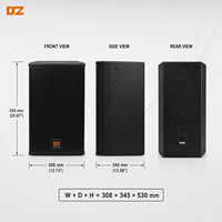 Système audio extérieur DSZ DS-10KT Pro Audio avec caisson de basses de 15 pouces, réponse en fréquence de 58-20 kHz et impédance de 8 ohms